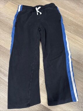 Fair Condition Gymboree Kids Black Track Pants with Blue & White Side Stripes